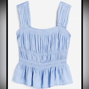 H&M smocked satiny top. NWOT Size L